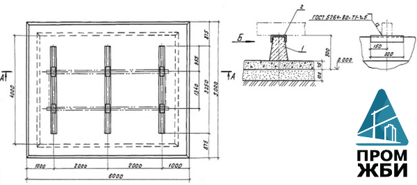 Фундамент железобетонный под шкафы ТП20Б, типа ФМЗ V=0.132м3 (ТМП 32-4863/339-1.349)