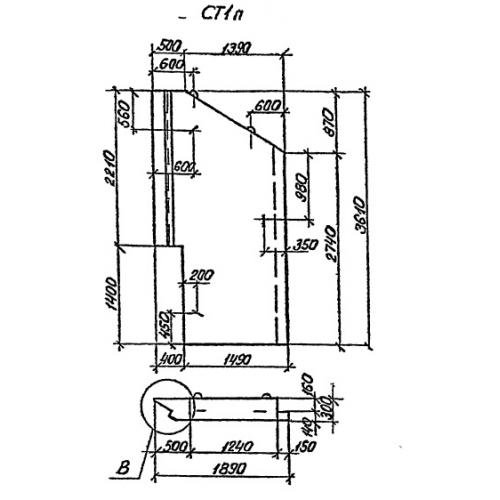 Стенка откосная СТ1 п.л. Шифр 2175РЧ, вып.1-1