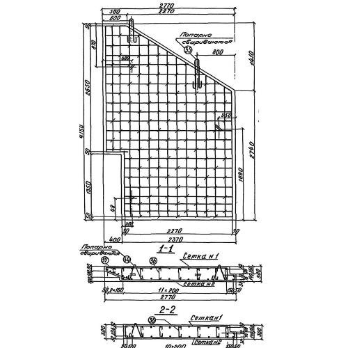 Откосная стенка №58л(п) Серия 3.501.1-144, вып.0-2