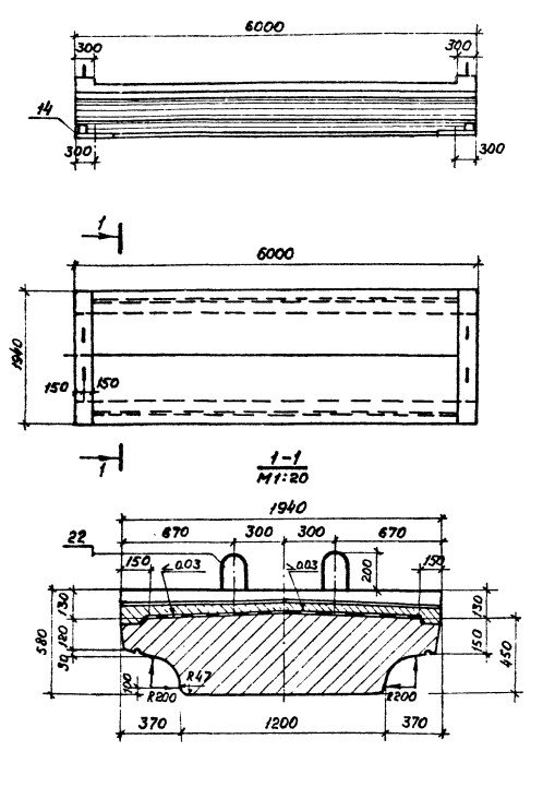 Балка ребристая БПД60 АIII Серия 3.501.1-146