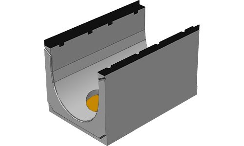 Бетонный лоток BGM, массивный, № 30-0, с водосливом, h600, DN500, F900