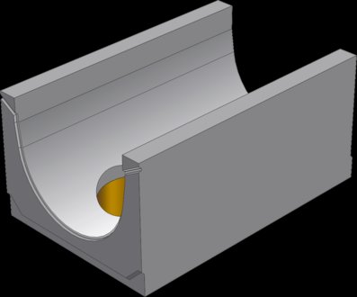 Бетонный лоток BGU-XL с водосливом № 5-0, h475, DN300, C250