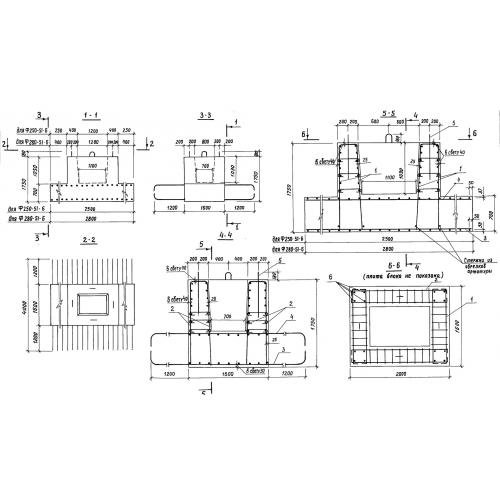 Фундаментный блок Ф250-51-6 Серия 3.503.1-76 выпуск 1
