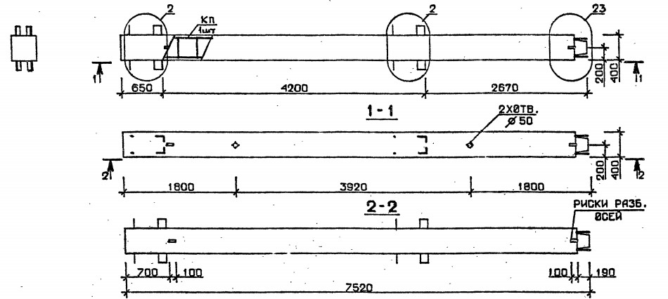 Колонна 1КВ 42.75-4-с Серия 1.020.1-2с/89