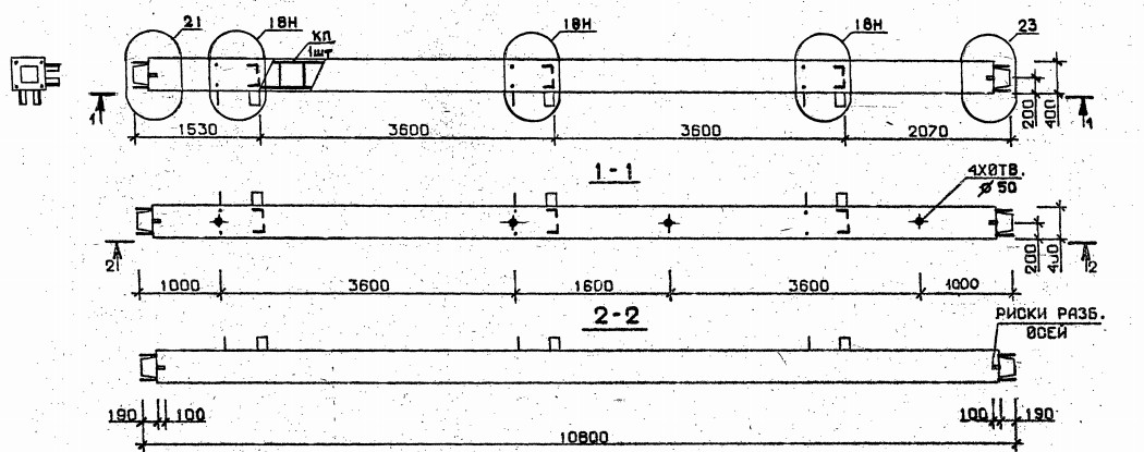 Колонна 5КС 36.108-1-сн Серия 1.020.1-2с/89