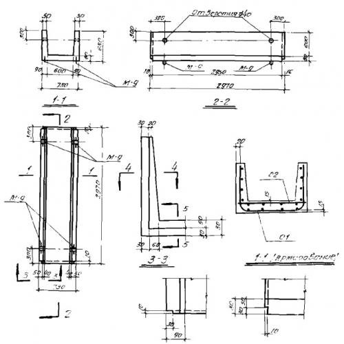 Лоток железобетонный Л 3-3 Серия ИС-01-04 Выпуск 2