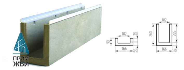 Лоток кабельный бетонный Optima 100№0/2