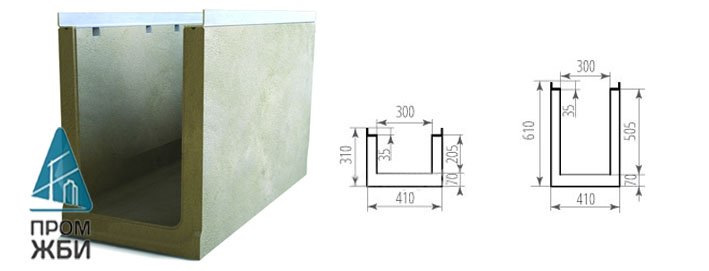 Лоток кабельный бетонный Optima 300№10/0