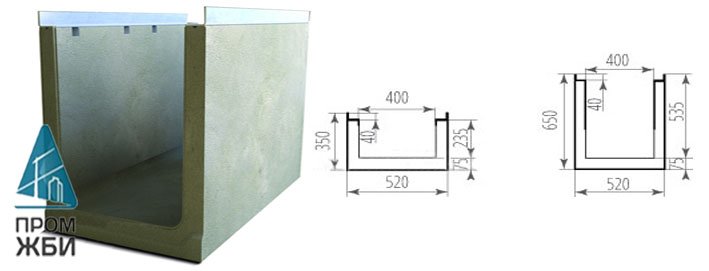 Лоток кабельный бетонный Optima 400№20/2