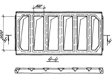 Плита ребристая 3ПЛ 6-4 АIV-П Серия 1.465.1-17