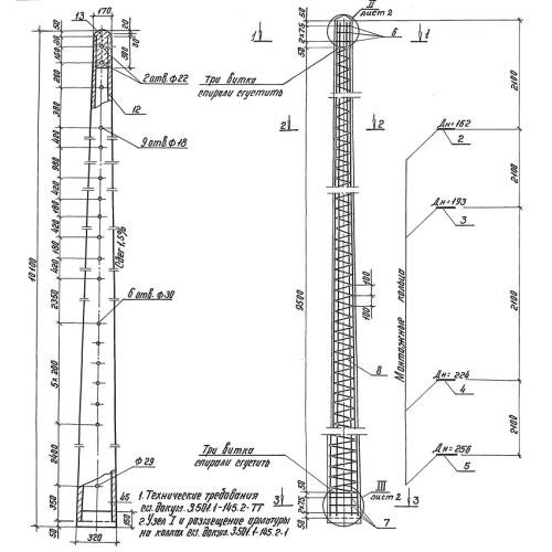 Стойка вибрированная железобетонная С 101-18.4 Серия 3.501.1-145 