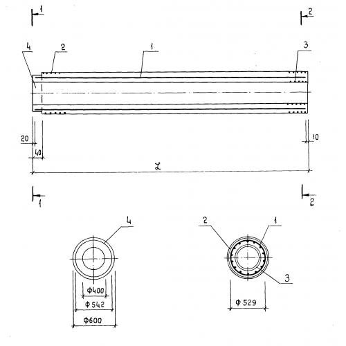 Свая полая круглая СК 12-60 Т1 Серия 3.015-5/86