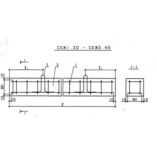 Железобетонная стойка СКЖ 1-20, Серия 3.503.9-80